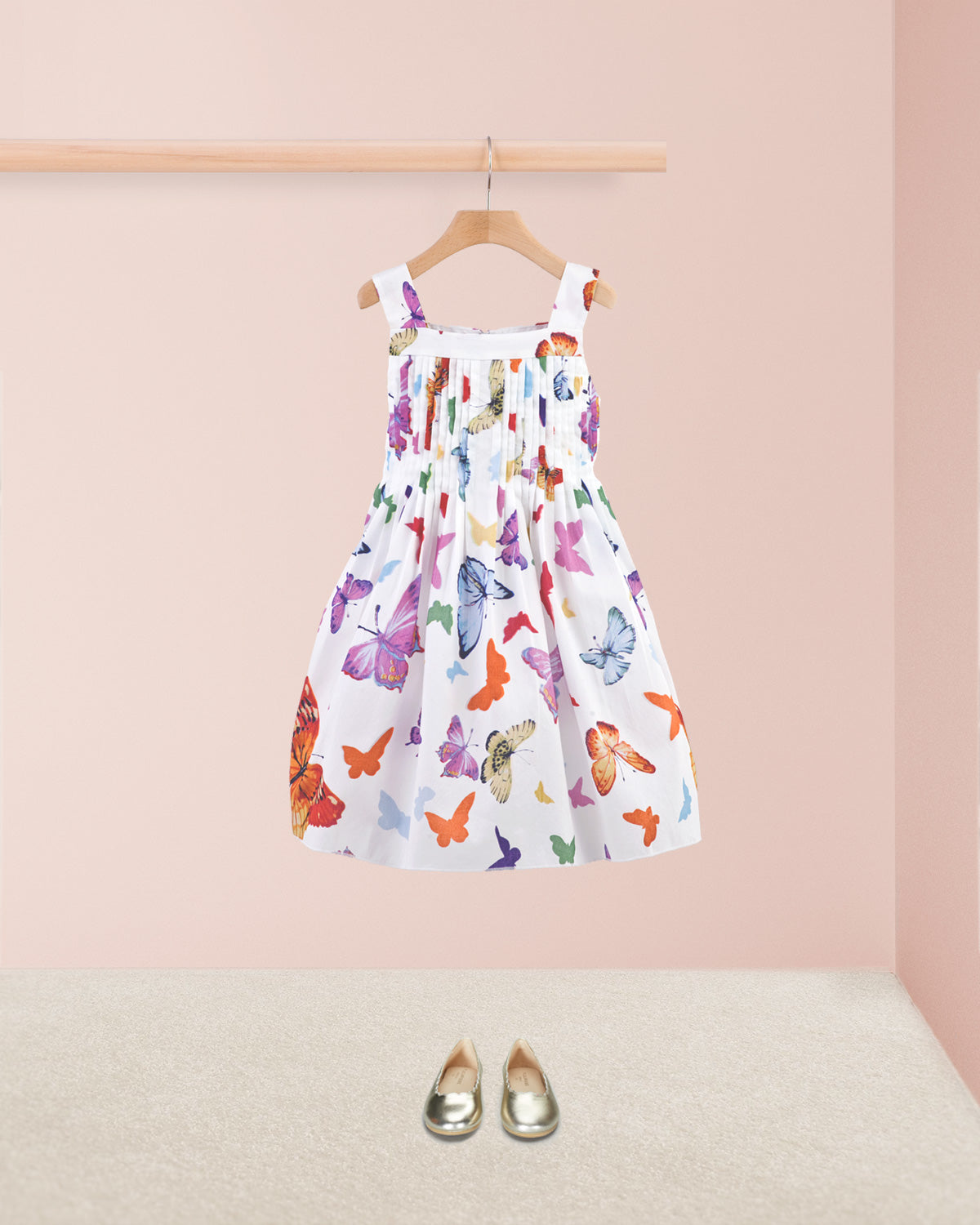 Portofino Italian White Butterflies Dress